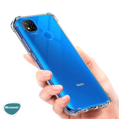 Microsonic Xiaomi Redmi 9C Kılıf Anti Shock Silikon Şeffaf