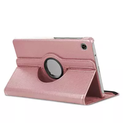 Microsonic Samsung Galaxy Tab A9 Plus Kılıf 360 Rotating Stand Deri Rose Gold