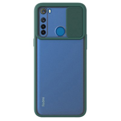 Microsonic Xiaomi Redmi Note 8 Kılıf Slide Camera Lens Protection Koyu Yeşil