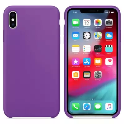 Microsonic Apple iPhone XS Max Kılıf Liquid Lansman Silikon Menekşe Moru