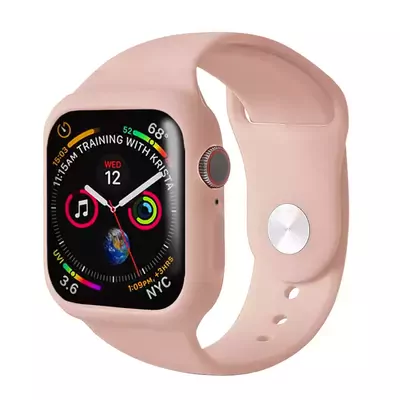 Microsonic Apple Watch Series 4 44mm Kordon 360 Coverage Silicone Rose Gold