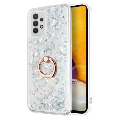 Microsonic Samsung Galaxy A72 Kılıf Glitter Liquid Holder Gümüş