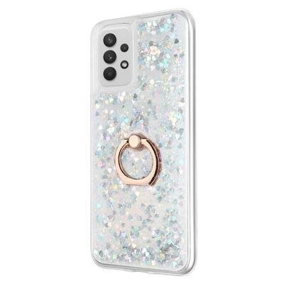 Microsonic Samsung Galaxy A72 Kılıf Glitter Liquid Holder Gümüş