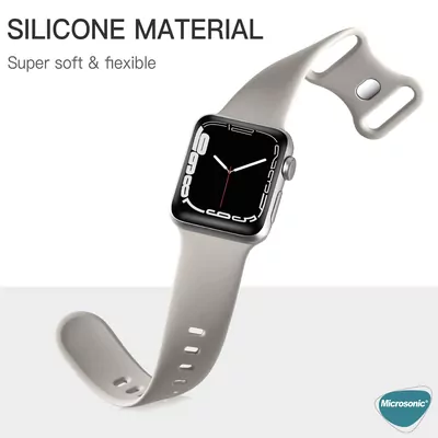 Microsonic Apple Watch Series 10 46mm Kordon ActiveFlex Wristband Siyah