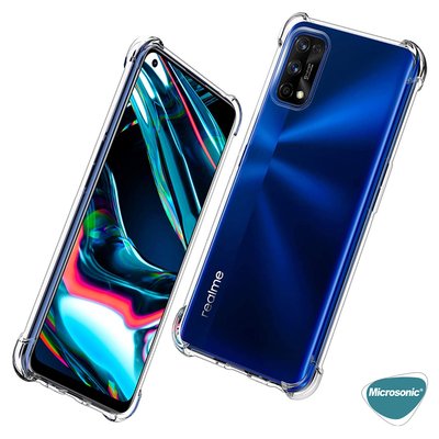 Microsonic Realme 7 Pro Kılıf Anti Shock Silikon Şeffaf