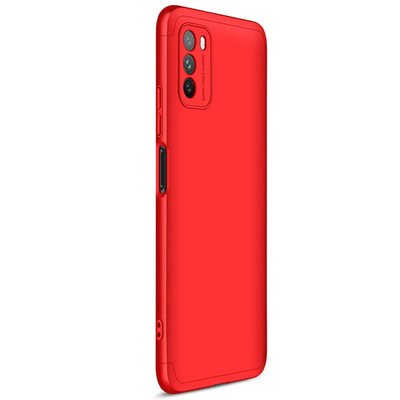 Microsonic Xiaomi Poco M3 Kılıf Double Dip 360 Protective AYS Kırmızı