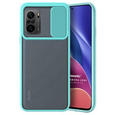 Microsonic Xiaomi Redmi K40 Pro Kılıf Slide Camera Lens Protection Turkuaz