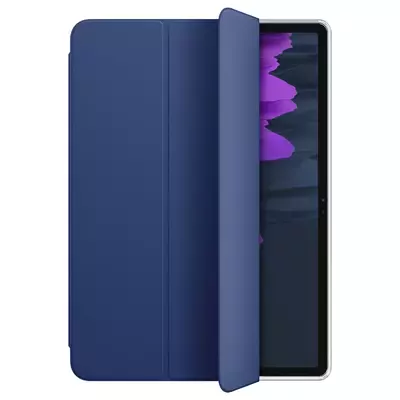 Microsonic Samsung Galaxy Tab S7 Plus T970 Kılıf Slim Translucent Back Smart Cover Lacivert