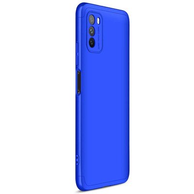 Microsonic Xiaomi Poco M3 Kılıf Double Dip 360 Protective AYS Mavi