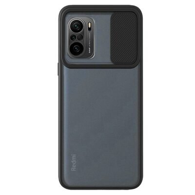 Microsonic Xiaomi Redmi K40 Pro Kılıf Slide Camera Lens Protection Siyah