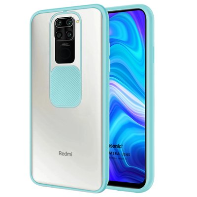 Microsonic Xiaomi Redmi Note 9 Kılıf Slide Camera Lens Protection Turkuaz