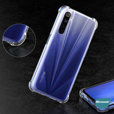 Microsonic Realme 6i Kılıf Anti Shock Silikon Şeffaf