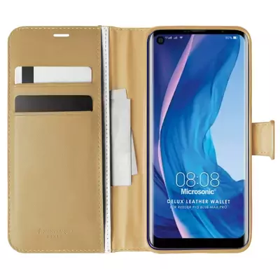 Microsonic Reeder P13 Blue Max Pro Kılıf Delux Leather Wallet Gold