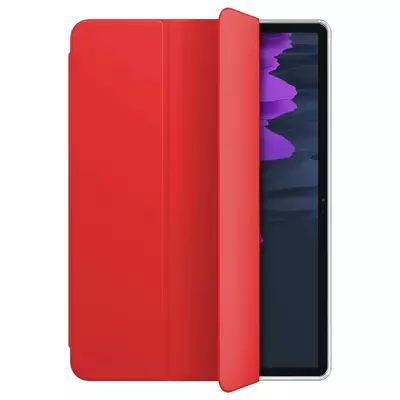 Microsonic Samsung Galaxy Tab S7 Plus T970 Kılıf Slim Translucent Back Smart Cover Kırmızı