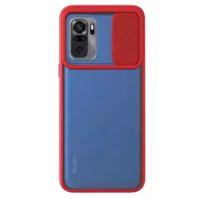 Microsonic Xiaomi Poco M5s Kılıf Slide Camera Lens Protection Kırmızı