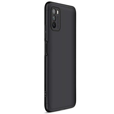 Microsonic Xiaomi Poco M3 Kılıf Double Dip 360 Protective AYS Siyah