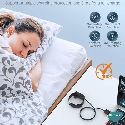 Microsonic Xiaomi Redmi Watch 5 Manyetik USB Şarj Kablosu Siyah