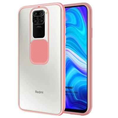 Microsonic Xiaomi Redmi Note 9 Kılıf Slide Camera Lens Protection Pembe