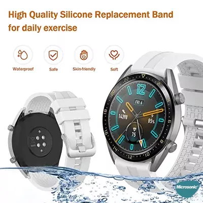 Microsonic Huawei Watch GT4 46mm Kordon, Silicone RapidBands Siyah