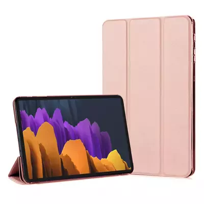 Microsonic Samsung Galaxy Tab S7 T870 Kılıf Slim Translucent Back Smart Cover Rose Gold