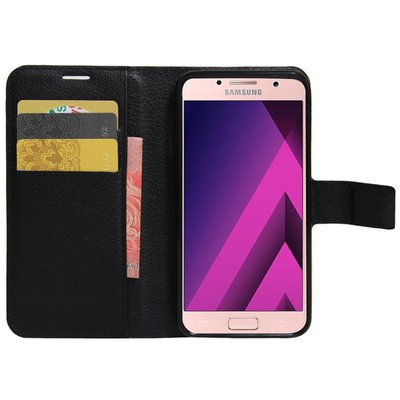 CaseUp Samsung Galaxy A3 2017 Cüzdanlı Suni Deri Kılıf Siyah