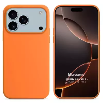 Microsonic Apple iPhone 17 Pro Kılıf Liquid Lansman Silikon Turuncu