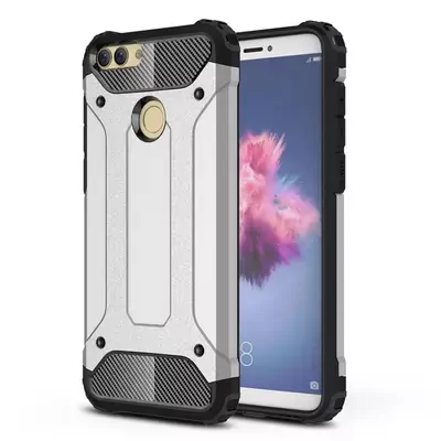 Microsonic Huawei P Smart Kılıf Rugged Armor Gümüş