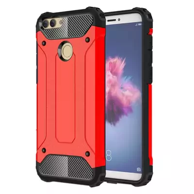 Microsonic Huawei P Smart Kılıf Rugged Armor Kırmızı