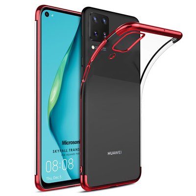 Microsonic Huawei P40 Lite Kılıf Skyfall Transparent Clear Kırmızı