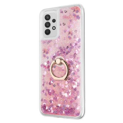 Microsonic Samsung Galaxy A52 Kılıf Glitter Liquid Holder Pembe