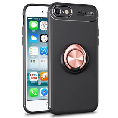 Microsonic Apple iPhone 7 Kılıf Kickstand Ring Holder Siyah Rose