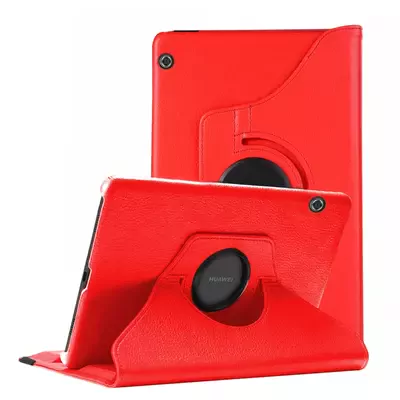 Microsonic Huawei MediaPad T3 10'' Kılıf 360 Rotating Stand Deri Kırmızı