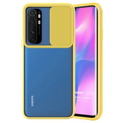 Microsonic Xiaomi Mi Note 10 Lite Kılıf Slide Camera Lens Protection Sarı