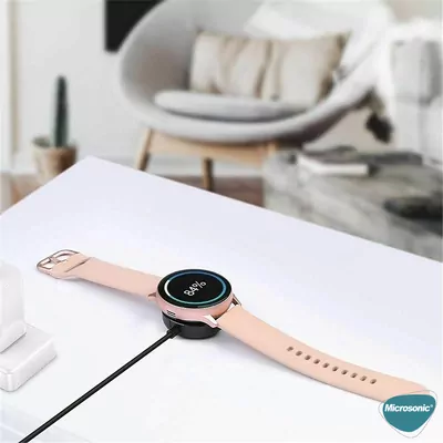 Microsonic Samsung Galaxy Watch FE Manyetik Type-C Şarj Kablosu Siyah