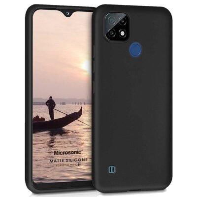 Microsonic Realme C21 Kılıf Matte Silicone Siyah