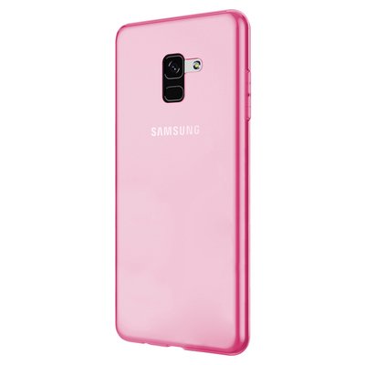 Microsonic Samsung Galaxy A8 2018 Kılıf Transparent Soft Pembe