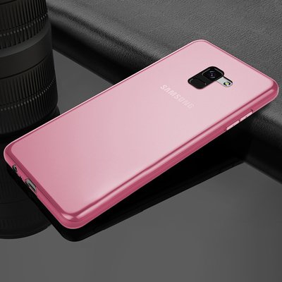 Microsonic Samsung Galaxy A8 2018 Kılıf Transparent Soft Pembe