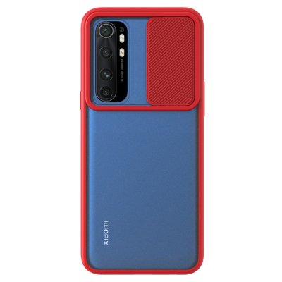 Microsonic Xiaomi Mi Note 10 Lite Kılıf Slide Camera Lens Protection Kırmızı