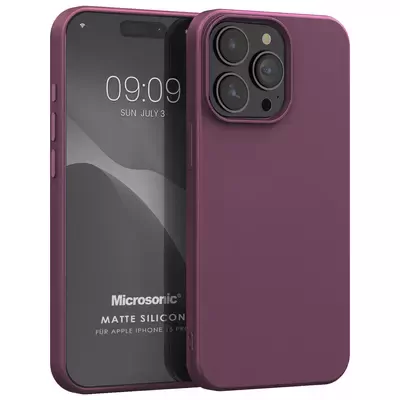 Microsonic Apple iPhone 15 Pro Kılıf Matte Silicone Mor