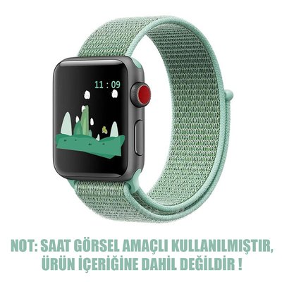 Microsonic Apple Watch Series 2 38mm Nylon Loop Kordon Marine Green