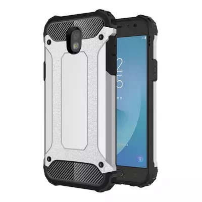 Microsonic Samsung Galaxy J3 Pro Kılıf Rugged Armor Gümüş