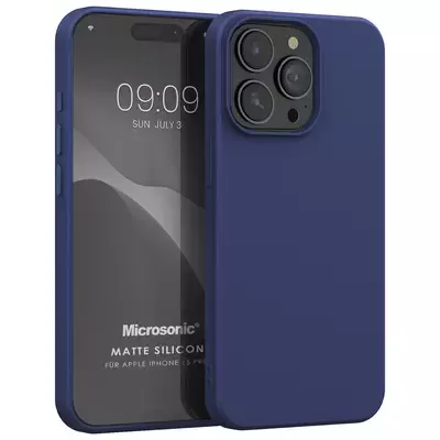 Microsonic Apple iPhone 15 Pro Kılıf Matte Silicone Lacivert