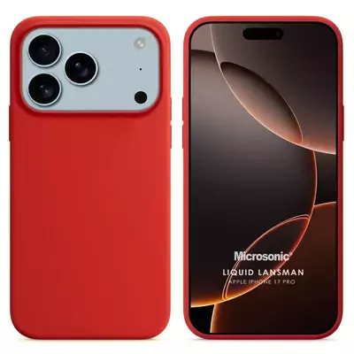 Microsonic Apple iPhone 17 Pro Kılıf Liquid Lansman Silikon Kırmızı