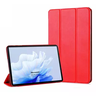 Microsonic Huawei MatePad Air Kılıf Slim Translucent Back Smart Cover Kırmızı