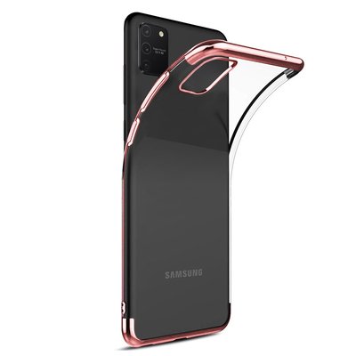 Microsonic Samsung Galaxy A91 Kılıf Skyfall Transparent Clear Rose Gold