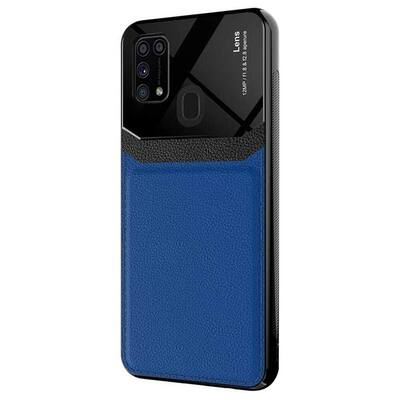 Microsonic Samsung Galaxy M31 Kılıf Uniq Leather Lacivert