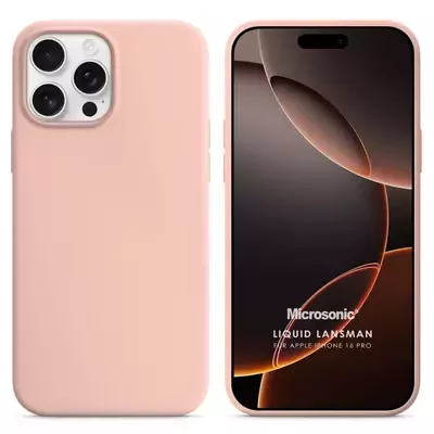 Microsonic Apple iPhone 16 Pro Kılıf Liquid Lansman Silikon Kum Pembesi