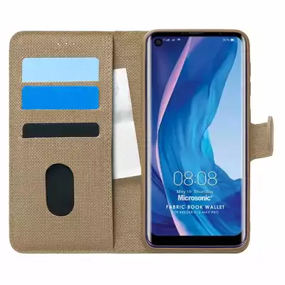 Microsonic Reeder P13 Blue Max Pro Kılıf Fabric Book Wallet Gold