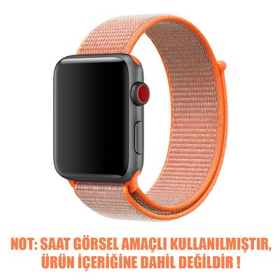 Microsonic Apple Watch Series 2 38mm Nylon Loop Kordon Spicy Orange