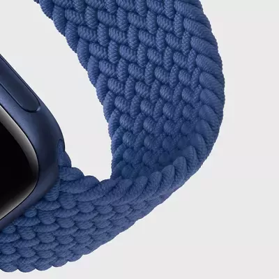 Microsonic Apple Watch Series 5 44mm Kordon, (Small Size, 127mm) Braided Solo Loop Band Sarı